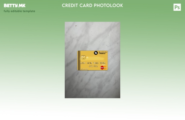 модерен стил Андора банка Сабадел Mastercard преден шаблон за фото изглед